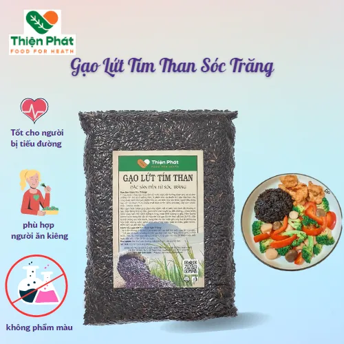 [HCM]Gạo Lứt Tím Than Sóc Trăng Thiện Phát 1Kg