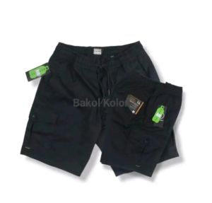 Set 2 Pcs Celana Cargo Pendek Pria Boardshort Atas Lutut - Warna Solid