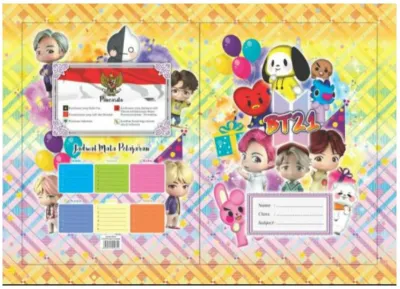 SAMPUL BUKU TULIS BT21 1pak isi 20