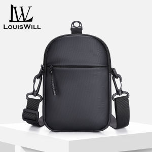 LouisWill กระเป๋าสะพายไหล่แบบพกพายามว่างความจุขนาดใหญ่กระเป๋าสะพายพาดลำตัวขนาดเล็กกระเป๋ากระเป๋าสะพายบ่าของผู้ชายแฟชั่นสายกระเป๋าแฟชั่นกันรอยขีดข่วน
