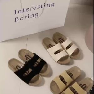 Marche 2025 Womens Comfy Basic Rubber Sole with Two-Strap Gamuza Flip-Flops with Beach-Ready Vibe