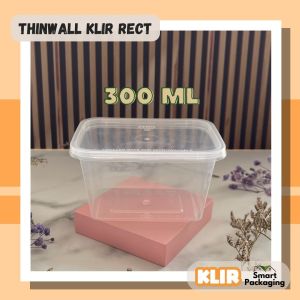 [ISI 25 PCS] Thinwall KLIR Rectangle 200ml 250ml 300ml / Kotak Makan Plastik Rect / Plastik Bekal