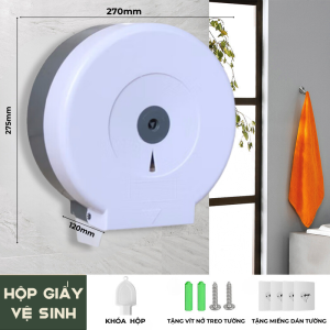 Hộp Giấy Vệ Sinh công nghiệp cao cấp treodán nhà vệ sinh .tặng kèm đầy đủ phụ kiện