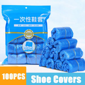 MLADEN Disposable PE Shoe Cover Extra Thick Non-slip Dust-proof Waterproof Shoe Cover - 100pcs Per Pack