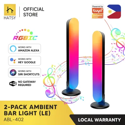 HATSY - 2-Pack Wi-Fi Ambient Bar Light LE RGBIC Dream Color Works with Alexa Google Home and Siri Shortcuts