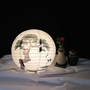Reebo mid autumn festival lantern 中秋节灯笼diy Chinese Paper Lantern Round Lampshade Hanging Lantern Ball Holiday Supplies Antique Paper Lamp Mid Autumn