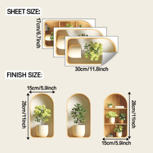 Wall Sticker 3D Green Plant Potted Design PVC Waterproof Removable Home Room Decor Wall Hole Cover