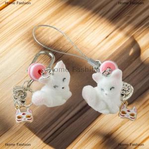 [COD] Home Fashion Cartoon Flocking Fox Pendant Keychain Cute Bag Pendant Kawaii Mobile Phone Chain Gifts For Women Girls Fox Mask Key Ring