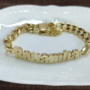 Fashion Customized Name Bracelet Stainless Steel Personalized 10MM Cuban Chain Letter Bracelet Women Men Family Gift