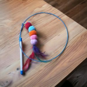 Đồ chơi mèo cần câu mèo dây thép gắng lông vũ chuông lục lạp - bibopetcare