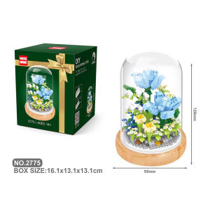 Mainan Bunga Buket DIY Anyelir Bunga Tulip Model 3D Susun Mainan Balok Flower Bricks Dekorasi Hadiah untuk