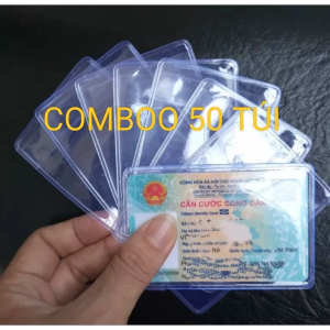 SET 50 TÚI VỎ NHỰA BỌC THẺ CCCD BAO CHỐNG XƯỚC ATM TRONG SUỐT CÓ NẮP BẢO VỆ