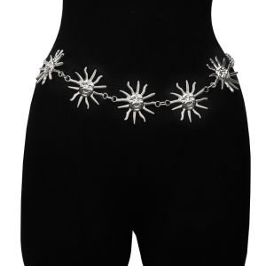 Salime Gothic Metal Sun Belt For Women Fashion Hight Waist Sun Chain Jewelry Gift Wedding Sash Celestial Waist Chains Dress Accessories