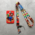 Super Mario Bus ID Card Holders Keychain Student Mario Bros Credit Cardholder Wallet Sleeve Lanyard Kids Gifts. 