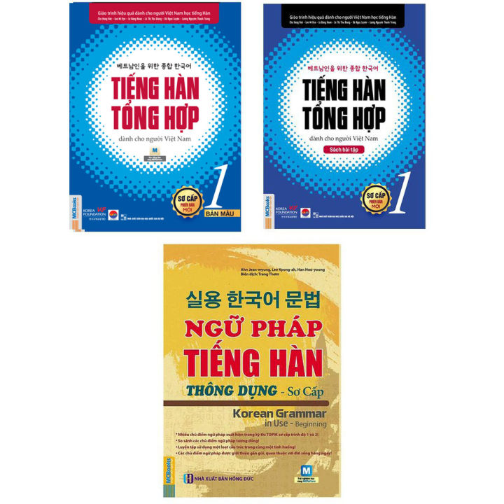 Sách - Combo Giáo Trình Tiếng Hàn Tổng Hợp Sơ Cấp 1 ( Bản In Màu ) Và Ngữ Pháp Tiếng Hàn