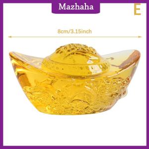 Mazhaha Chinese Style Citrine Ingot Glass Colored Glaze Wealth Money Craft