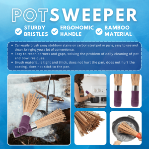 Pot Sweeper (Wok Bamboo Brush Cooking Clean Tool Utensils Restaurant Kitchen)
