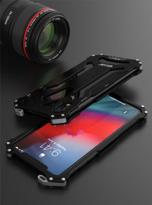 R-just aluminium alloy Phone Case For iPhone 16 15 14 13 12 11 mini Pro Max XR Xs Max 7 8 Plus SE 2020 Casing breathable and heat dissipation wear-resistant and scratch-resistant Cover Case