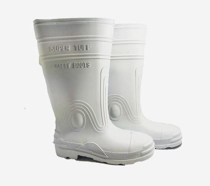SuperTuff (White) High Cut Steel Toe Cap Safety Rubber Boots Foot