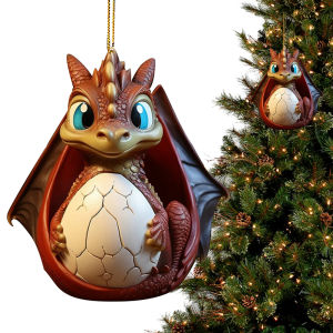 Festive Christmas Dragon Egg Figurine Acrylic Dragon Model for Bag Backpack Holiday Décor