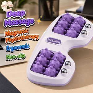 Foot Massager Roller Under Desk Foot Rest Anti Slip Magnetic Bead Ergonomic 180 Degree For Office Home Use