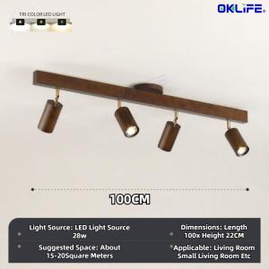 [OKLIFE.SG ]Room Ceiling Light Japanese Log Led Ceiling Lamp Modern Wooden Track Light Spotlight Downlight Aisle Light Living