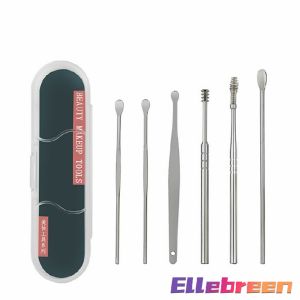 Ear Picks Set Stainless Steel Ear Cleaning Brush Wax Remover Curette Ear Cleaner with box