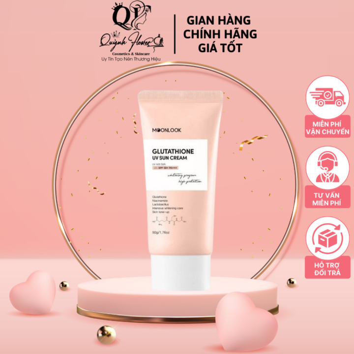 moonlook glutathione uv sun cream Kem Chng Nng SPF 50+ As the final step of your morning skincare routine Kem chng nng Moonlook Glutathione