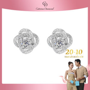 Khuyên tai nữ kim cương Moissanite 4mm Caterina Diamond Series Romantic Hall Earrings DE001