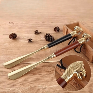 ALLLUCK Chiều dài 32cm Dụng cụ nâng giày Di động Hợp Cây xỏ giày cán dài Phổ quát Thiết kế đầu ngựa sư tử Thước xỏ giày bằng loại để đi giày