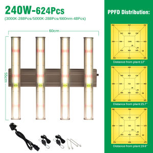 SAMSUNG LM281B LED Grow Light Full Specturm 480W Detachable Dimmable Plant Lamp for Veg Flower Plants Indoor Hydroponic