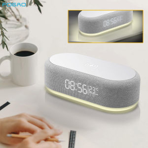 Bộ sạc không dây nhanh đồng hồ báo thức thời gian đèn LED nhiệt kế cho iPhone 16 15 14 13 12 trạm đế sạc cho Samsung S24 S232026