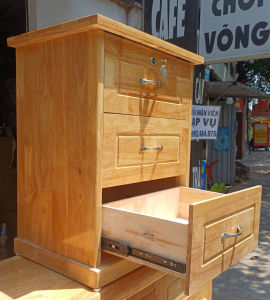 Tủ đựng giày dép gỗ tự nhiên với cửa chớp ba ngăn tay cầm kim loại_Giao hàng nhanh