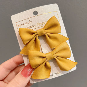 2pcs Koraen Kids Bowknot Hair Clip Set Sweet Colorful Flower Hair Clips for Baby Hair Accessories