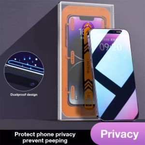 iPhone16 Film Privacy HD Tempered Glass For iPhone16Pro Max 15 14 13 12 11 7/8Plus XS XR Full Cover Dustproof Bin Seconds Sticker
