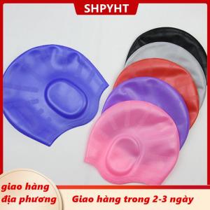 [COD] SHPYHT Giao hàng địa phương Người Lớn Đàn Hồi Cao Mũ Bơi Người Đàn Ông Phụ Nữ Không Thấm Nước Hồ Bơi Mũ Bảo Vệ Tai Dài Tóc Lớn Silicone Lặn Hat