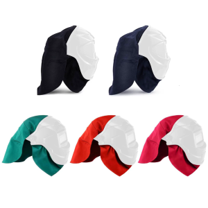 Welding Helmets Protective Cover Bib Pair High Temps Resistant Fabric Lightweight Secure Clip On System For Professional
