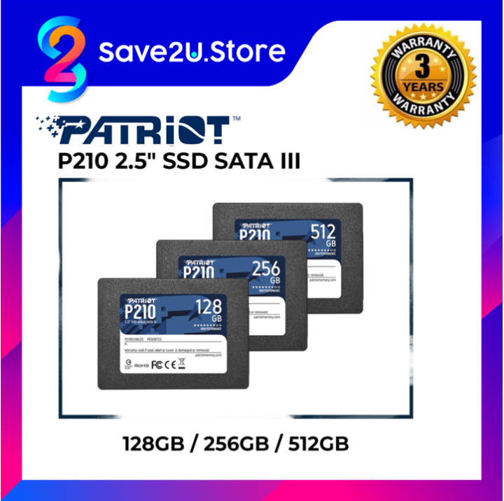 Patriot P210 2.5" 128GB / 512GB SATA III Solid State Drive (SSD) | Lazada