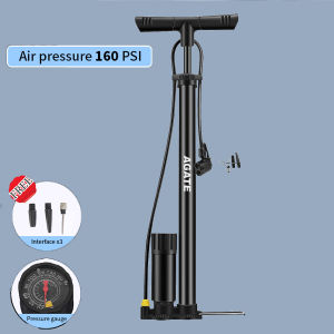 【Agate Design】Manual Pressure Pump with Gauge Air portable Cycling Foot Pump High pressure Tyre Inflat for Ball Bicycle