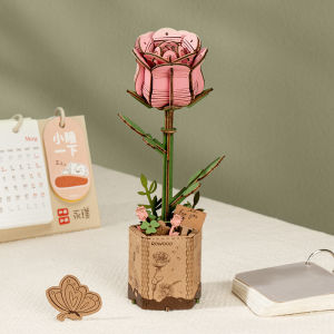 Robotime Rowood 5-Types Flowers Bouquet DIY 3D Wooden Puzzle Model Kits Home Decor Moms/Lover/Girls Gift New Product