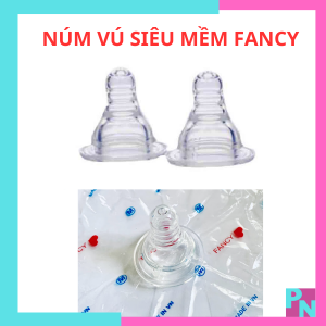 Núm vú Fancy núm vú siêu mềm chống sặc chống đầy hơi cho bé (núm ti dùng cho bình cổ hẹp)