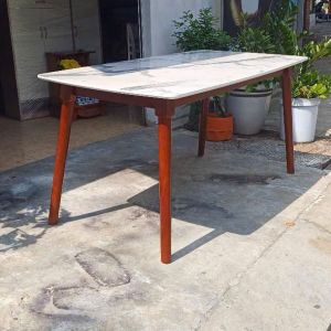 BỘ BÀN ĂN 6 GHẾ GỔ CAO SU BỘC NỆM SIMILI CAO CẤP.