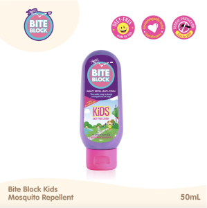 Bite Block Kids Insect Repellent Lotion 50mL. DEET-free hypoallergenic non-greasy powder scent