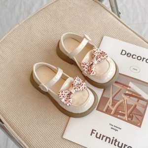 Sepatu Flatshoes Anak Perempuan Motif Pita Batik Elegan - Bahan Kulit PU/Plastik - Tumit Bulat - Bisa COD