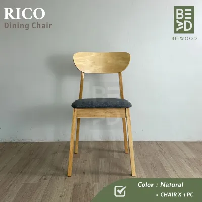 RICO Chair (2 pcs) Dining Chair Kerusi Makan Chair Solid Wood Natural / Cocoa (BE WOOD)