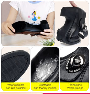 Autumn shallow mouth single shoes simple thick heel medium heel leather shoes