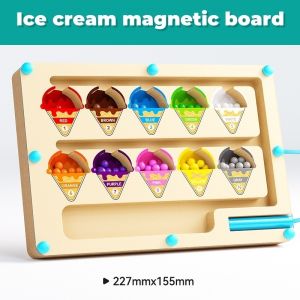 Mainan Edukasi Papan Magnetik Berhitung  Magnetic mazes game Mainan Sorting Warna Magnet Kayu /klasifikasi Warna Maze / Pengenalan Warna Jumlah berhitung / Color Classification / Mainan Edukasi Anak Mensortir Warna Pena Magnet / Wooden Magnetic Counting