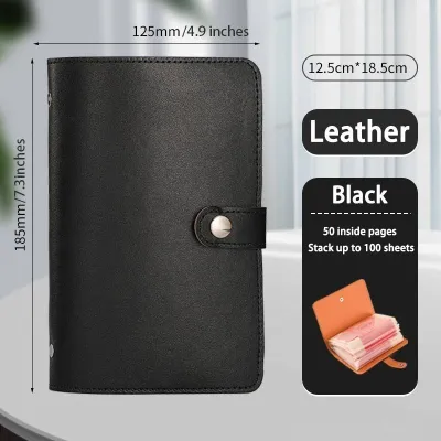 A6 Cash Envelope Money Saving Challenge Book PU Leather Password Lock Large Capacity Budget Binder