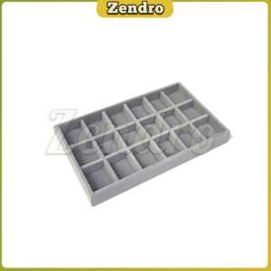 ZEO Stackable Jewelry Drawer Organizer Velvet Trays Showcase Holder Storage for Necklace Ring Earring