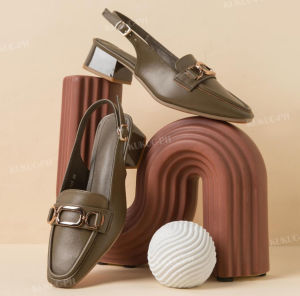 Buckle Back Strap Mid Heel Pumps Elegant Sandals With Heels For Women Korean Sandals Women New Style 2024 Flat Sandals Wedge Sandals Elegant Classy High Heels For Women Formal High Heels School Shoes Black Thick Bottom Sandals